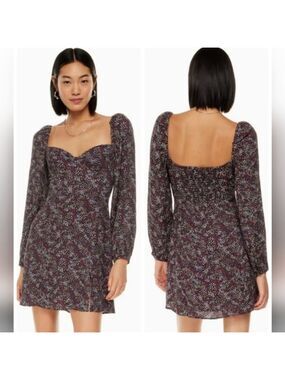 Wilfred Novella Dress Puff-sleeve mini dress with slit Sz 2 NEW